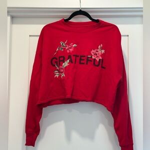 Spiritual Gangster Long Sleeve Tee Crop in Red